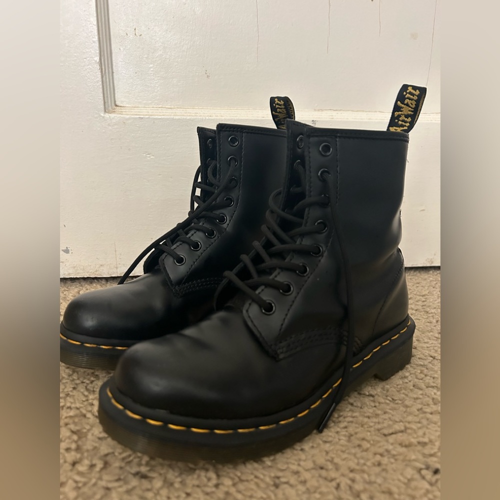 Black Leather lace up Doc Martins